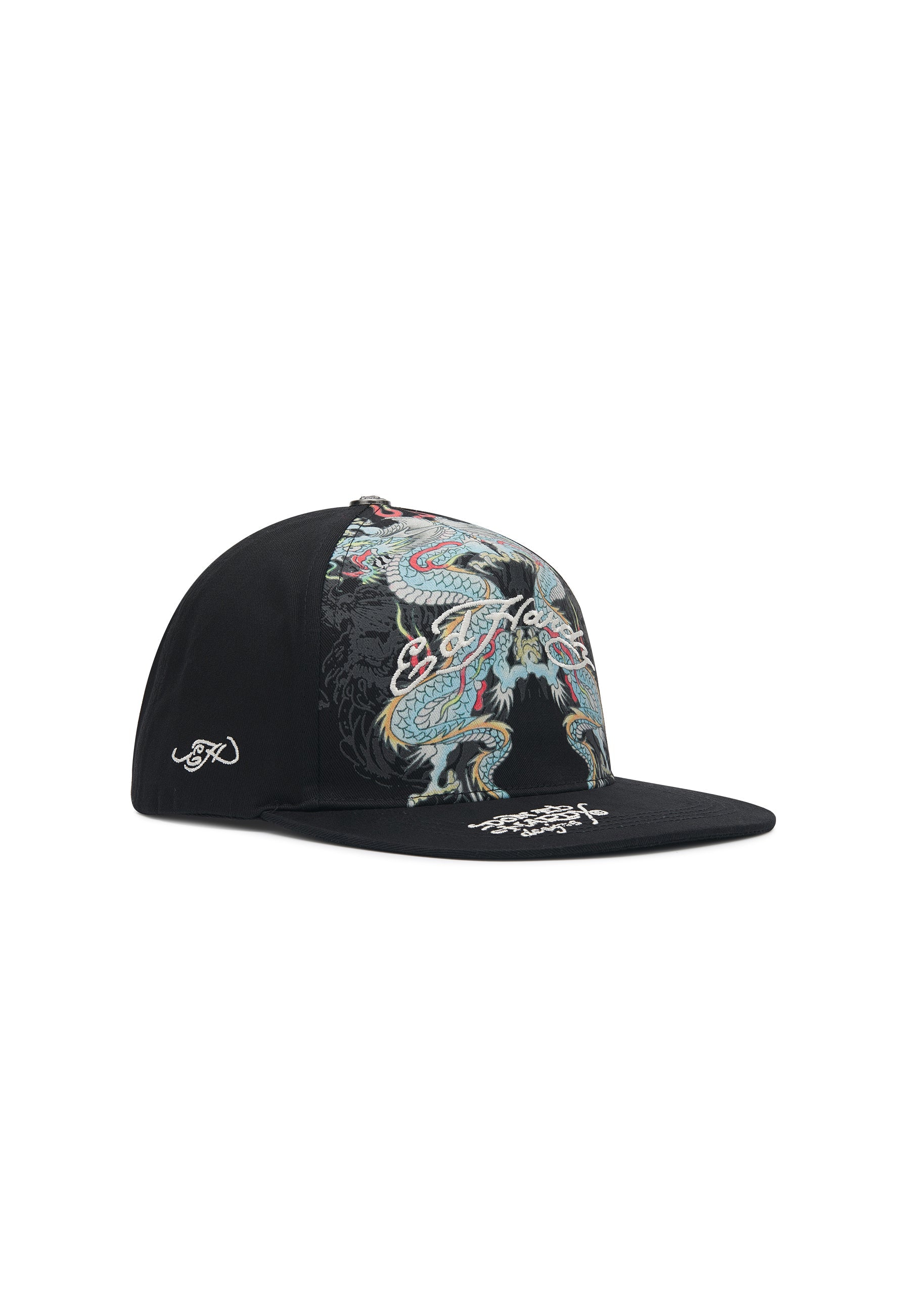 ED HARDY Cappello Visiera Dritta Con Serpenti Colorati Nero