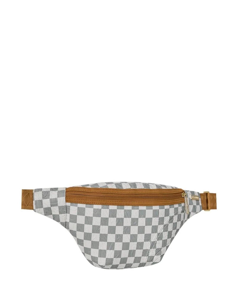 SPRAYGROUND Marsupio In Pelle 3AM CREAM SAVVY Grigio/Bianco