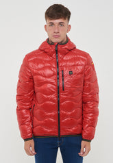 BLAUER Giubbotto Uomo Piumino Invernale Ondulato Rosso
