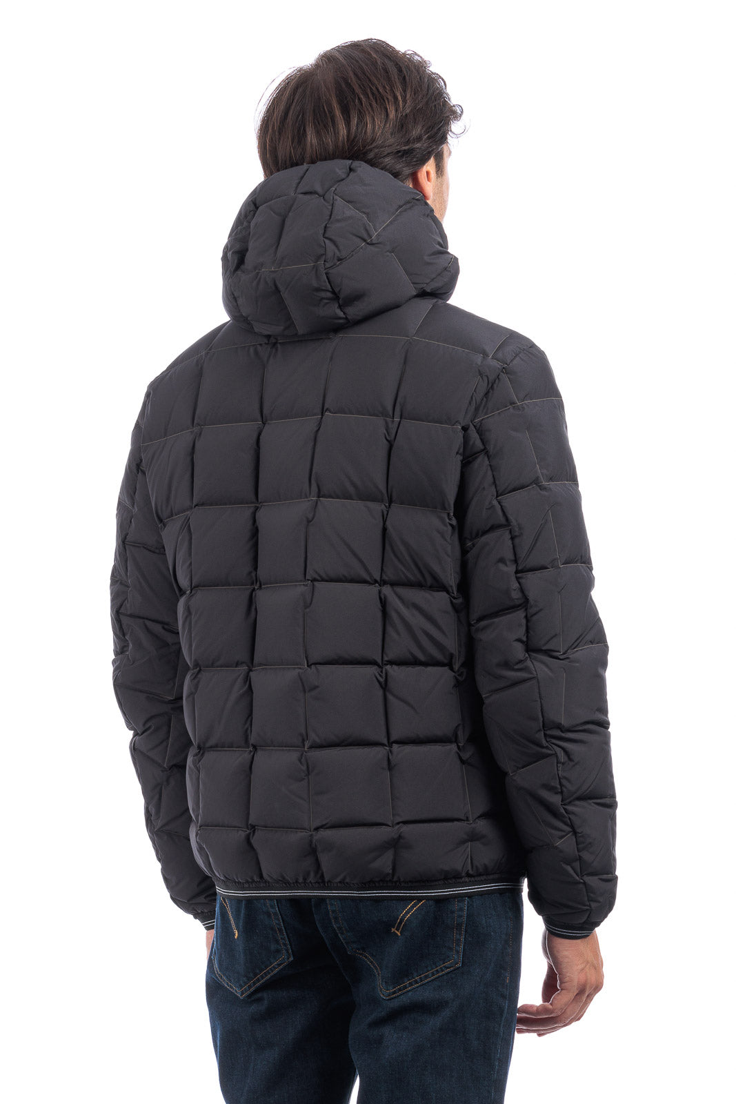 BLAUER Giubbotto Uomo Piumino Invernale a Quadretti Nero