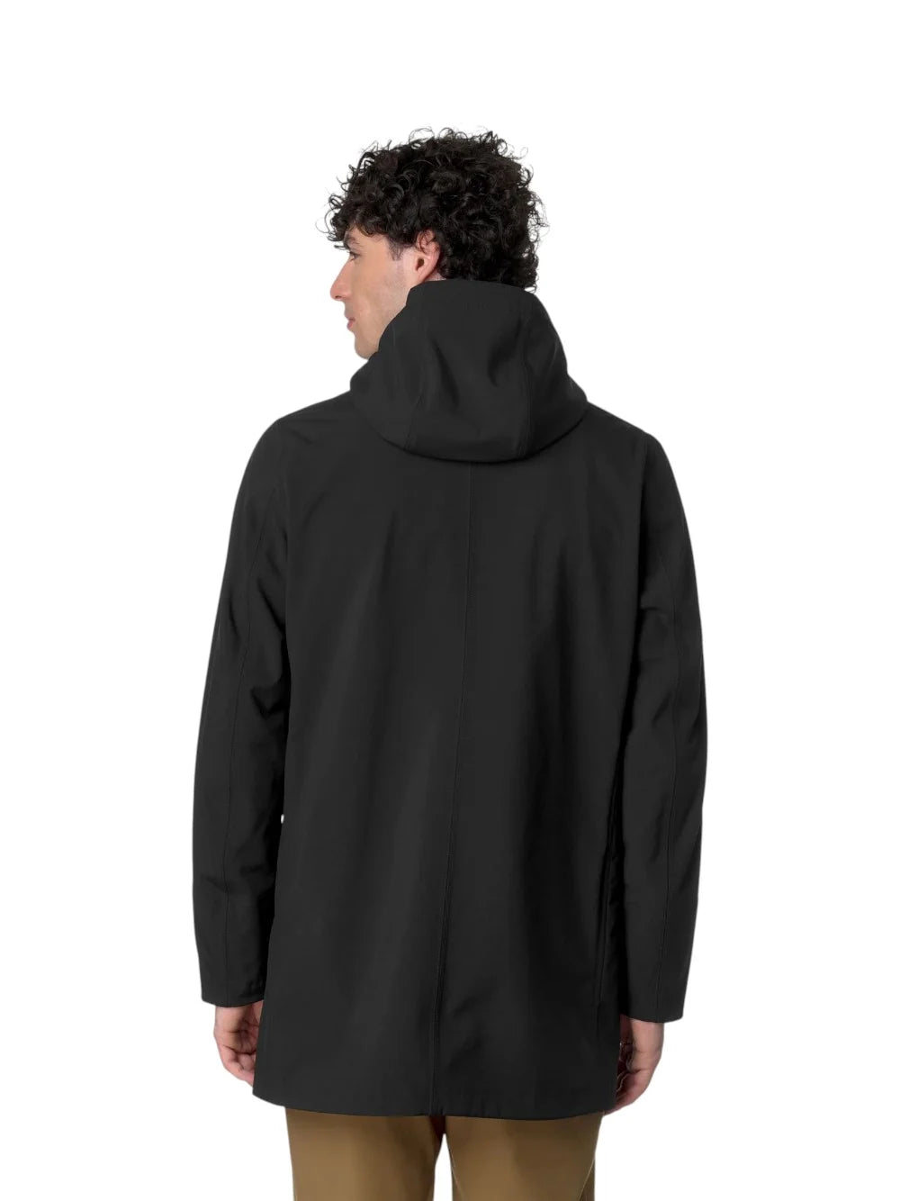 K-WAY Giubbotto Lungo Marlyn Bonded Con Cappuccio Nero
