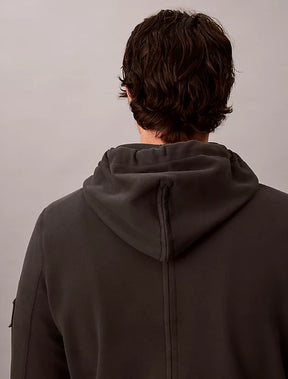 CALVIN KLEIN Felpa Con Cappuccio Terry Misto Cotone Con Badge Sulla Manica Nero 26/27