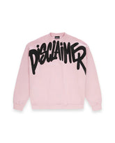 DISCLAIMER Felpa Girocollo Rosa Logo Nero