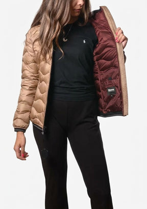 BLAUER Giubbotto Camelia Donna Piumino Invernale Ondulato Beige
