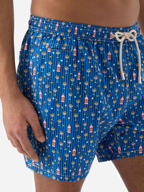 SAINT BARTH Costume Lighting Micro Stretch Gin Lover Stripes Blu
