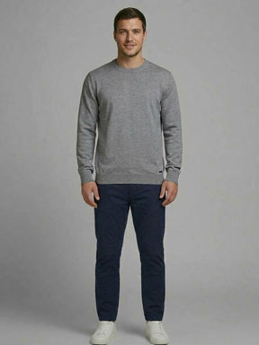 KEYJEY Maglioncino Girocollo Grigio Chiaro