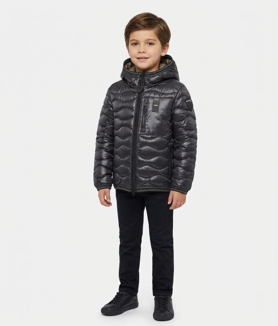 BLAUER Piumino Brinton Junior Con Cappuccio Bambino Nero