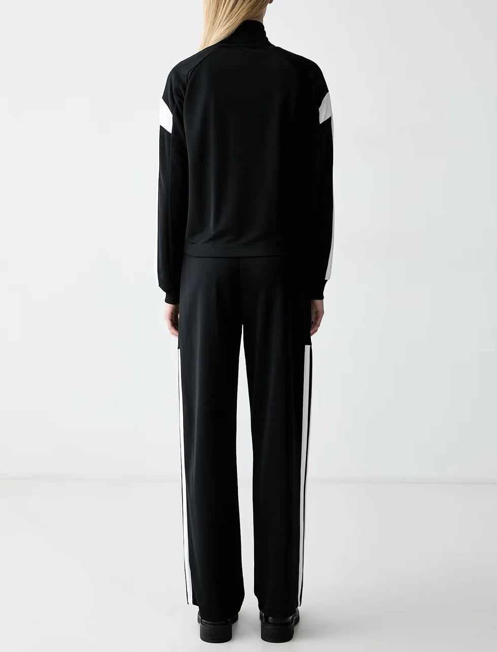 ADIDAS Tuta Completa Con Zip Donna Nero/Bianco