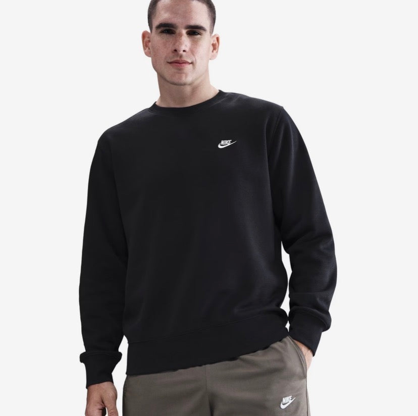 NIKE Felpa Girocollo Senza Cappuccio Nero/Bianco