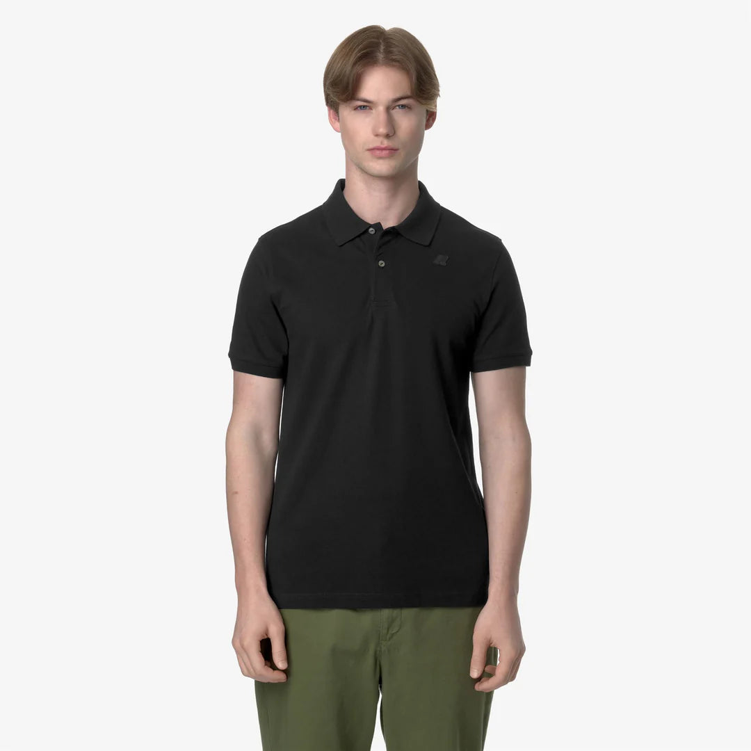 K-WAY Polo Amede Pique Logo Tono Su Tono Nera