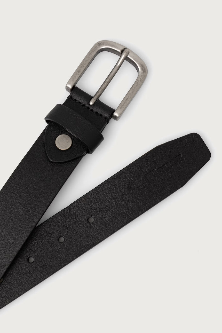 BLAUER Cintura In Pelle Nera Con Fibbia In Metallo