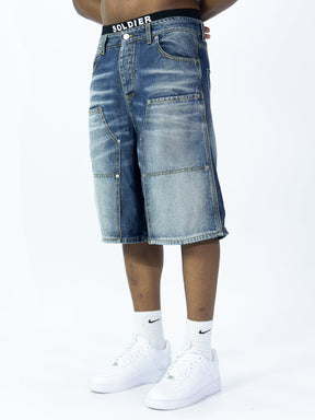 SOLDIER Bermuda Jorts Jeans In Denim Modello Carpenter Blu Scuro