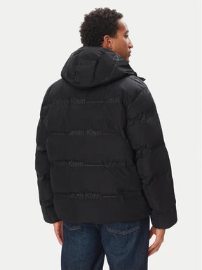 CALVIN KLEIN Giubbotto Con Cappuccio Con Loghi Nero