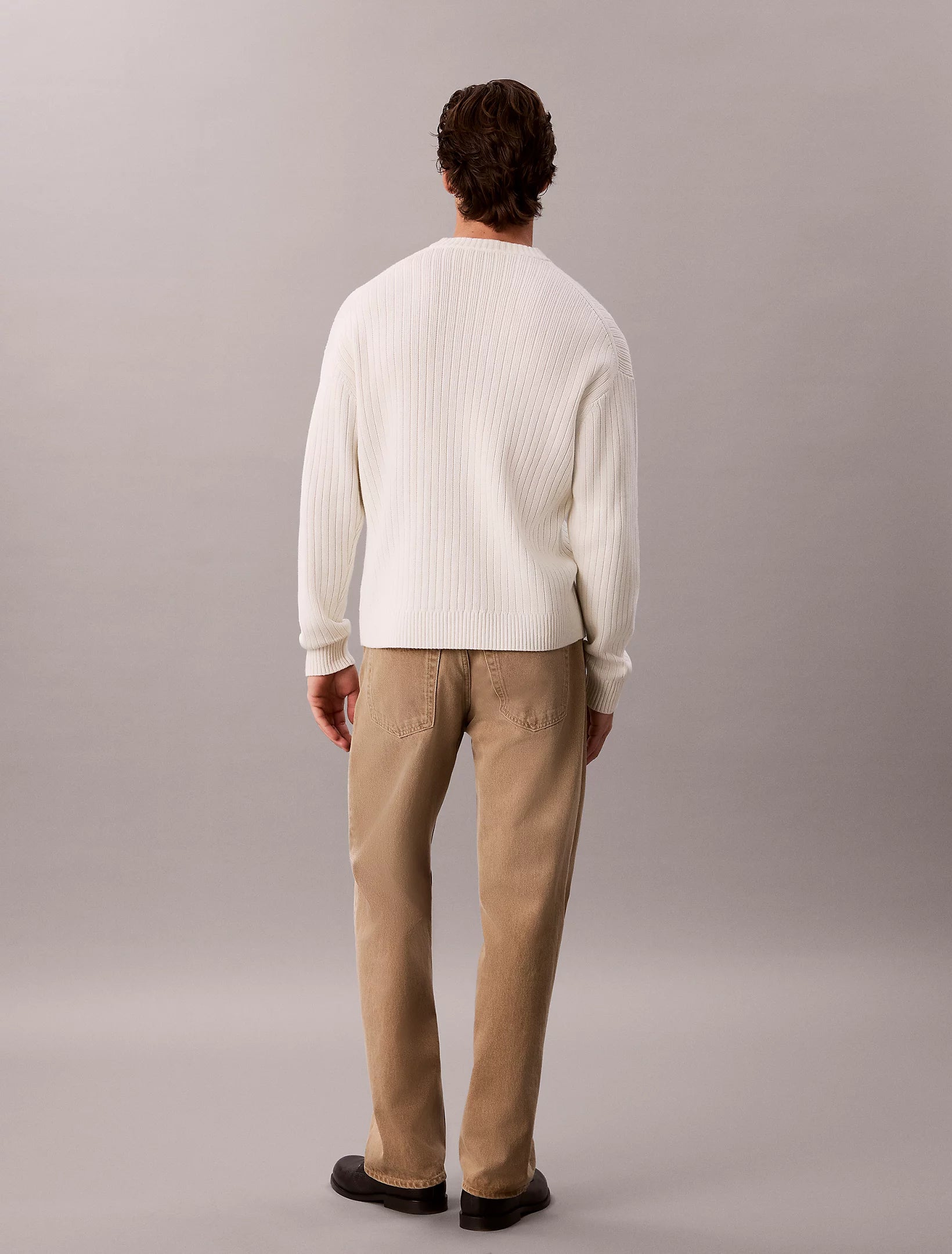 CALVIN KLEIN Maglione In Cotone a Costine Avorio 26/27