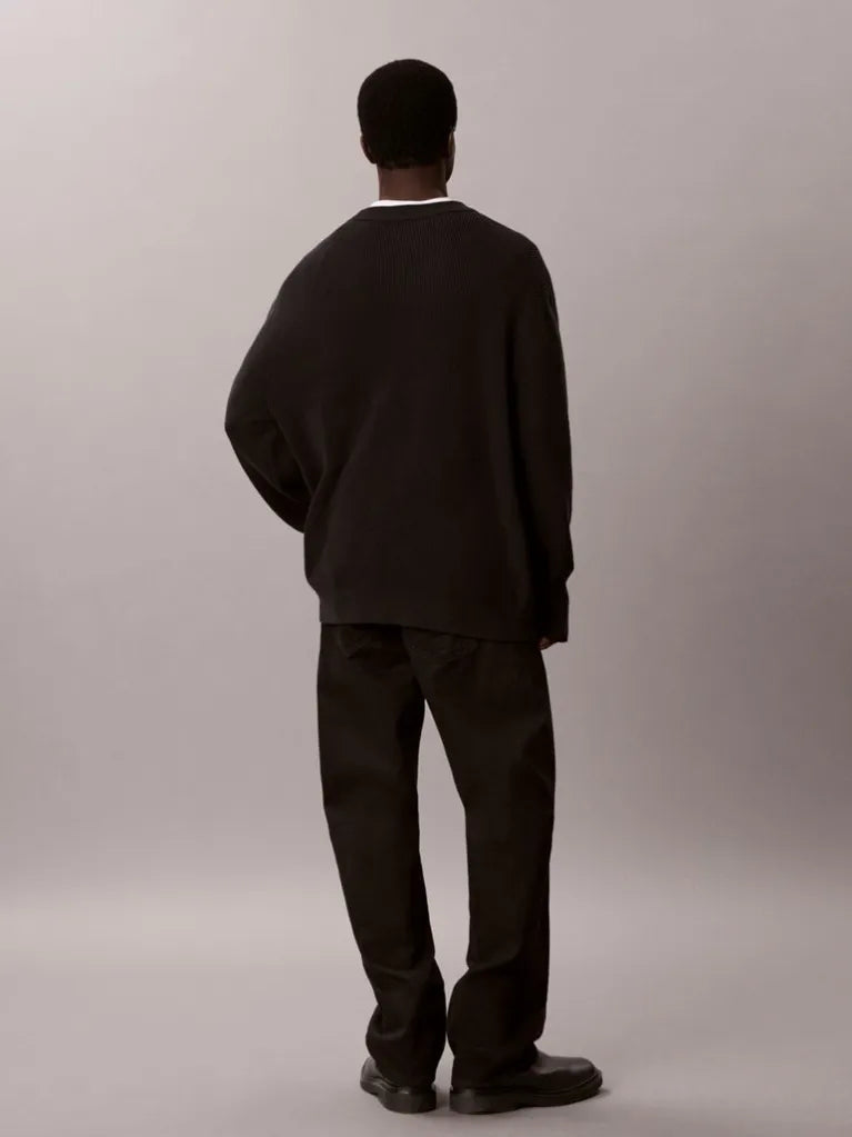CALVIN KLEIN Maglione In Cotone Basic Nero 26/27