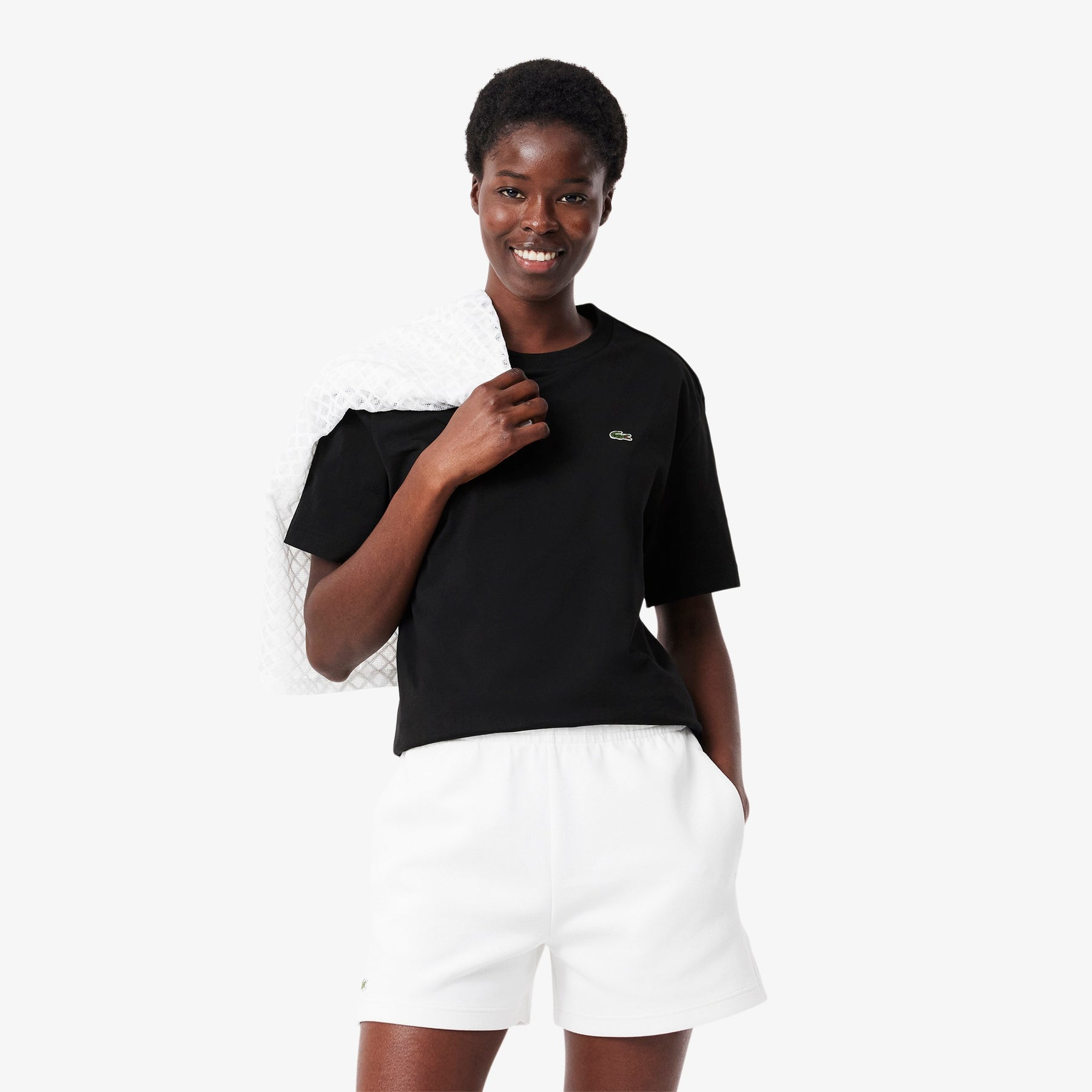 LACOSTE T-Shirt Basic Donna Nera