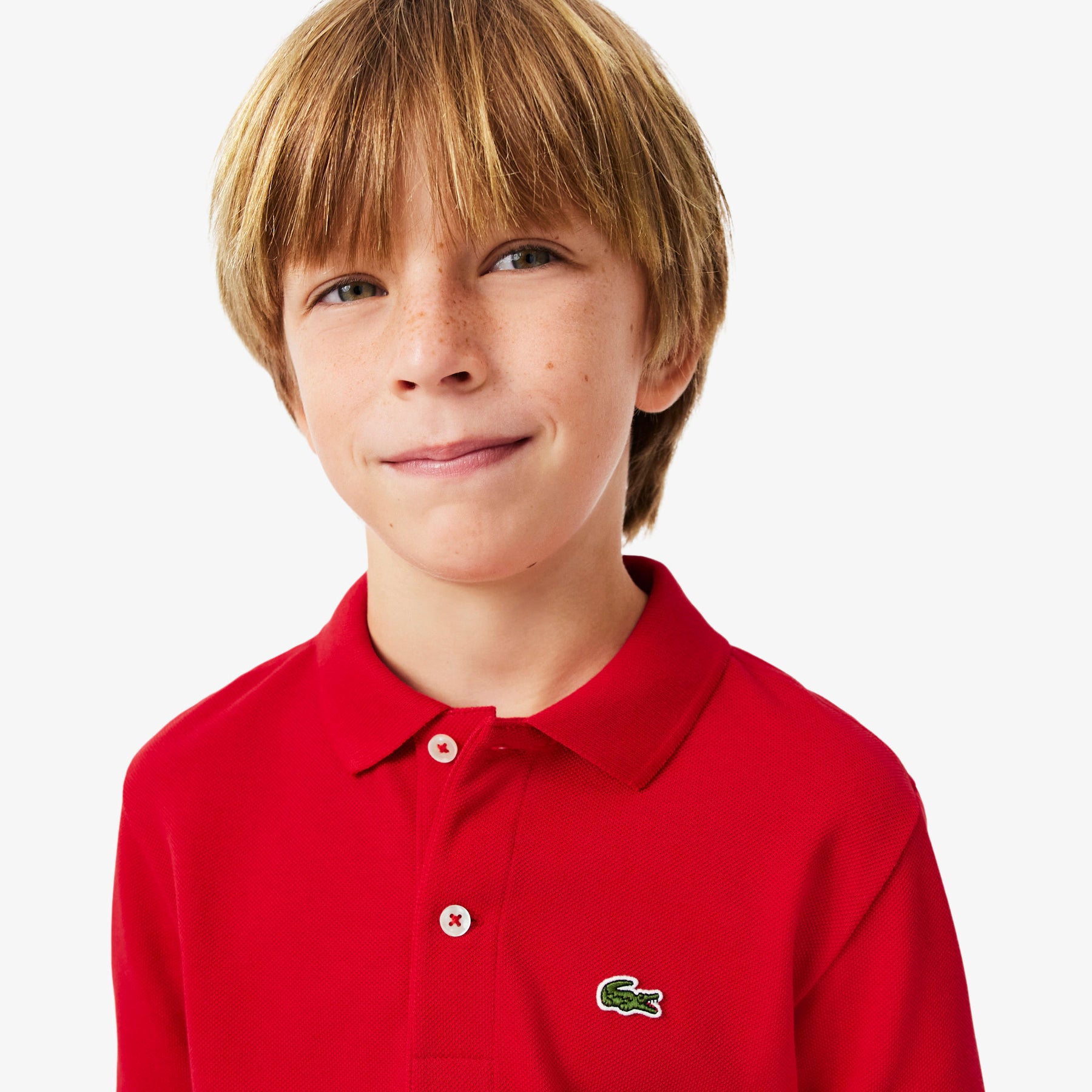 LACOSTE Polo In Cotone Piqué Bambino/Bambina Basic Rossa