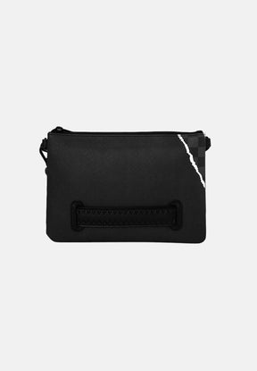 SPRAYGROUND Pochette/Tracolla RIP SHARK nera con grafica Shark Mouth strappata Nero
