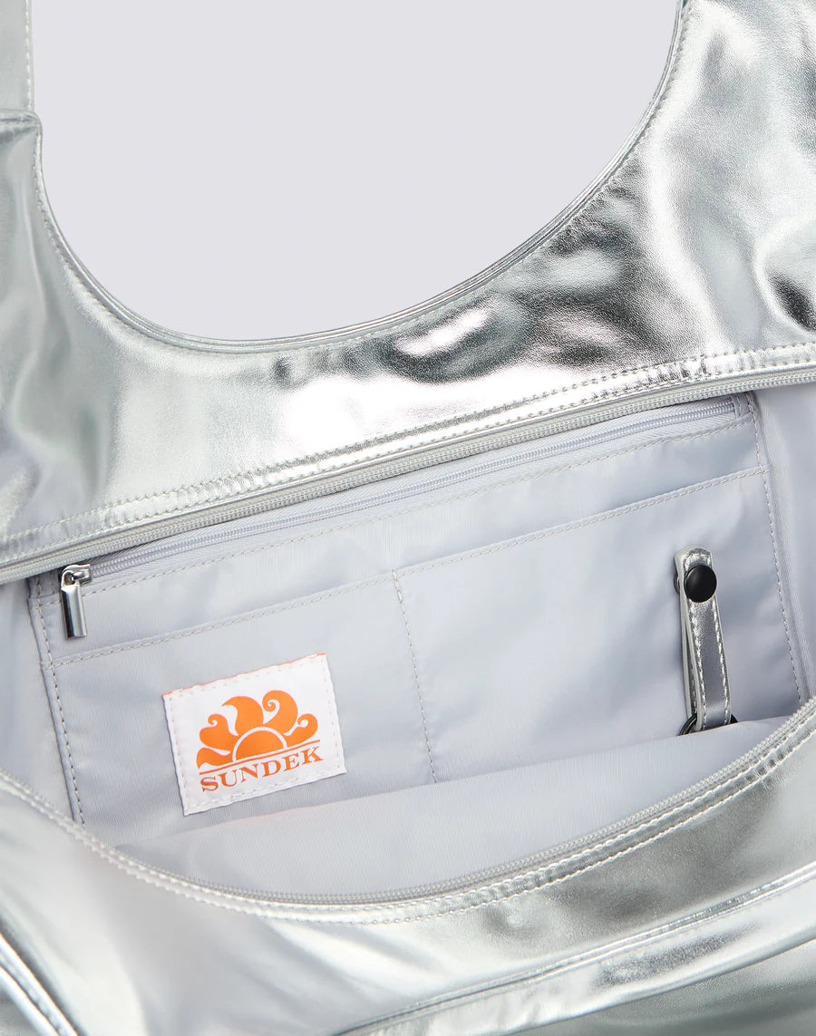 Sundek SUNDEK Borsa Da Mare Laminata Con Logo Silver - foto 4 - Tommaseo Clothing