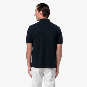 K-WAY Polo Simor Pique Logo Tono Su Tono Blu