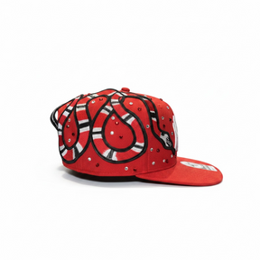 ‘47 CUSTOM “NY” Serpente ricamato e Swarovski Rosso/Bianco
