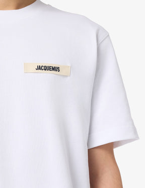JACQUEMUS T-Shirt In Cotone Con Logo In Rilievo Bianca