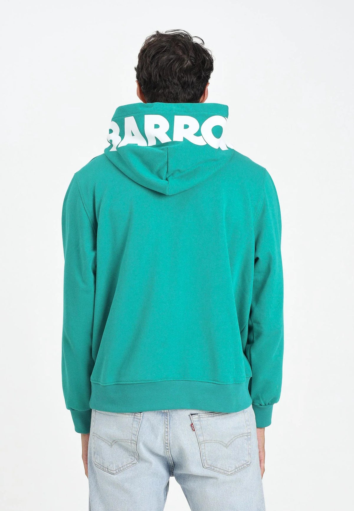 BARROW Felpa con cappuccio Con Logo Avanti e Stampa Cappuccio Verde