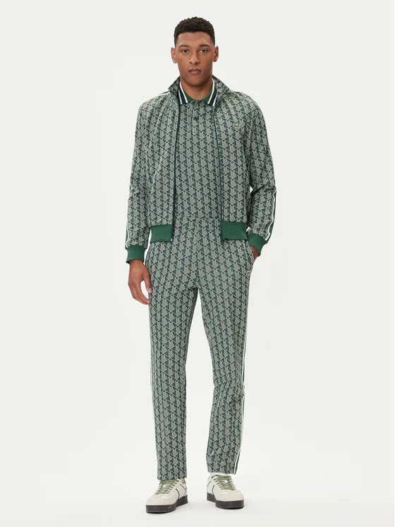 LACOSTE Tuta  Monogram Con Zip Verde