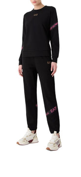EMPORIO ARMANI  TUTA NERA/FUXIA COTONE DONNA