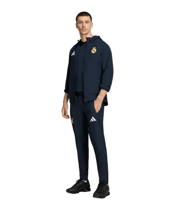 ADIDAS Tuta Completa Real Madrid Con Cappuccio e Zip Blu