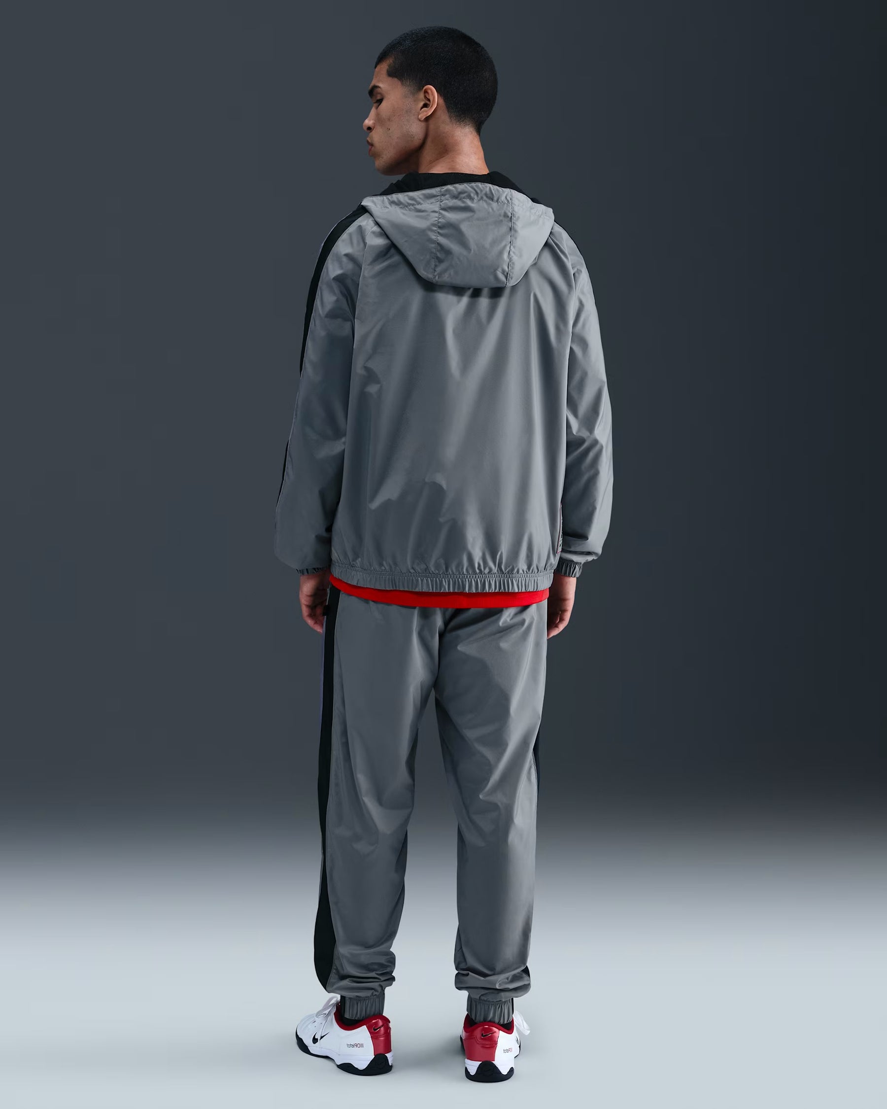 NIKE Tuta Completa Atletico Madrid In Microfibra Con Zip e Cappuccio Grigio