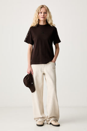 ADIDAS T-Shirt Con Dettagli Maculati Marrone Donna