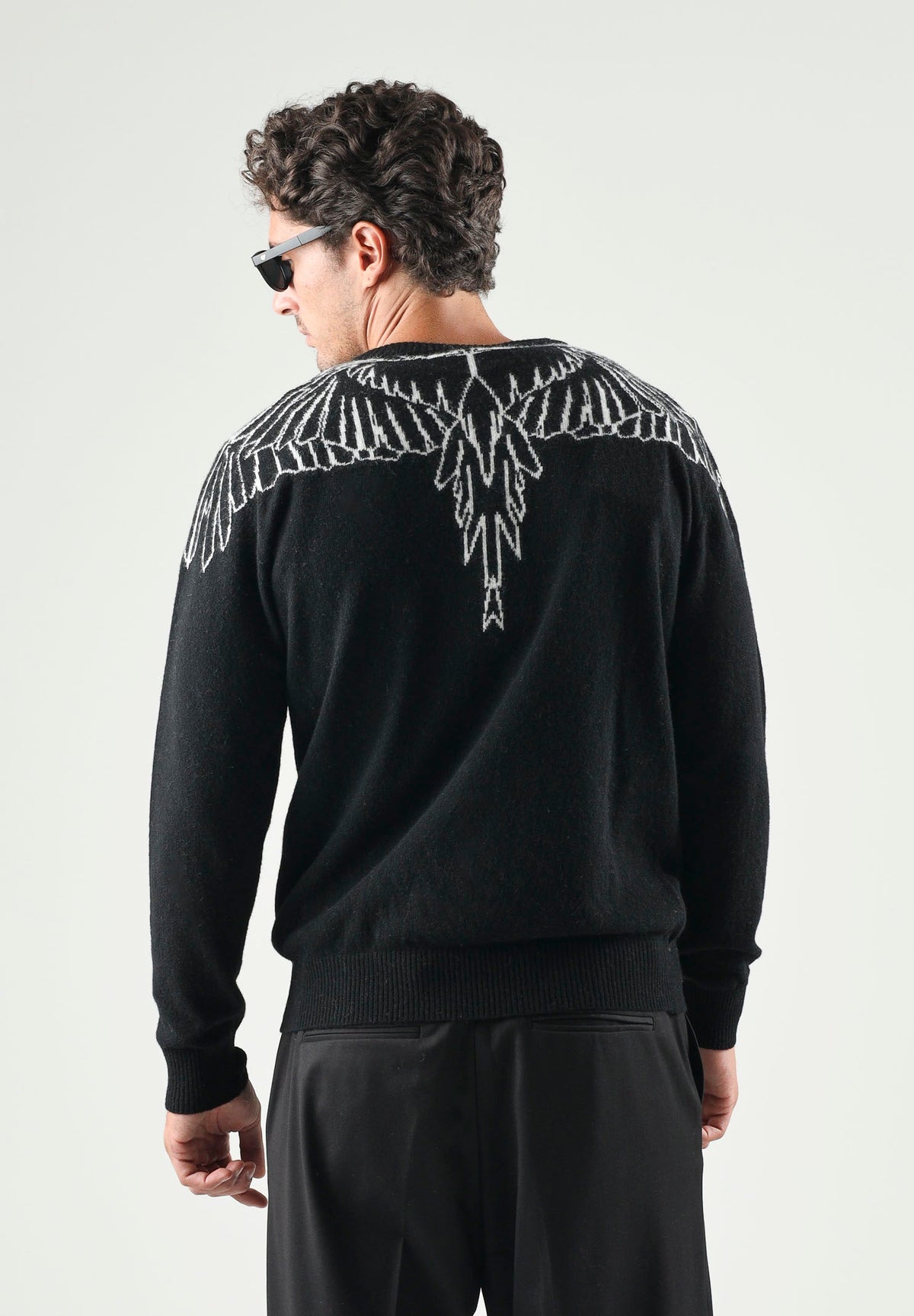 COUNTY OF MILAN Maglione Marcelo Burlon Nero Con Ali Bianche