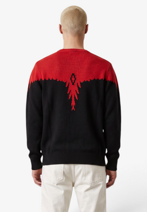 COUNTY OF MILAN Maglione Marcelo Burlon Nero Con Ali Rosse