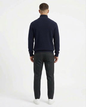 GIANNI LUPO Maglioncino Collo Alto Mezza Zip Blu Navy