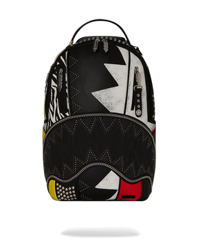 SPRAYGROUND Zaino PUNK ROCK SHARK In Pelle Nero/Multicolor