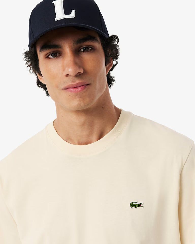 LACOSTE T-Shirt In Cotone Beige