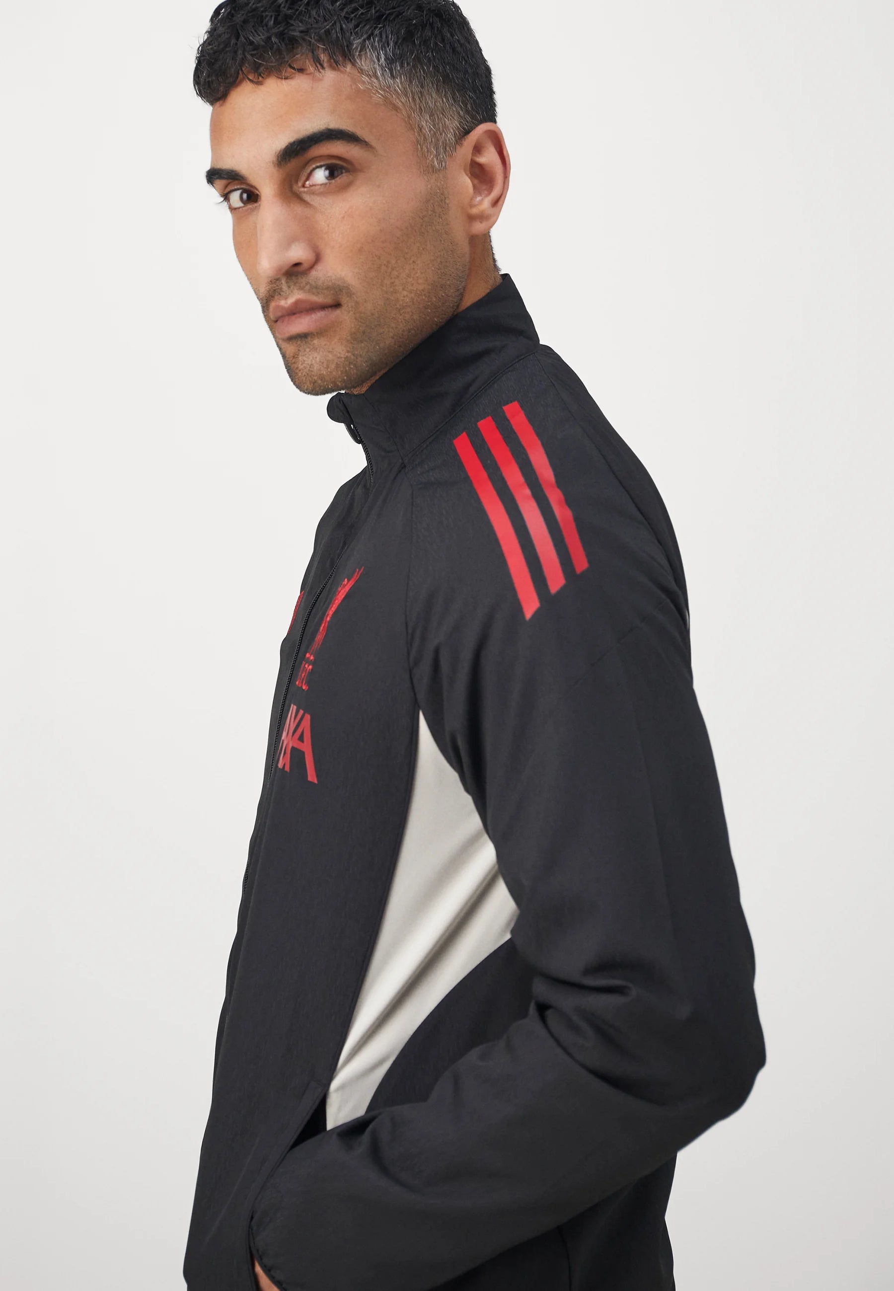 ADIDAS Tuta Liverpool Leggera In Microfibra Nera/Rossa