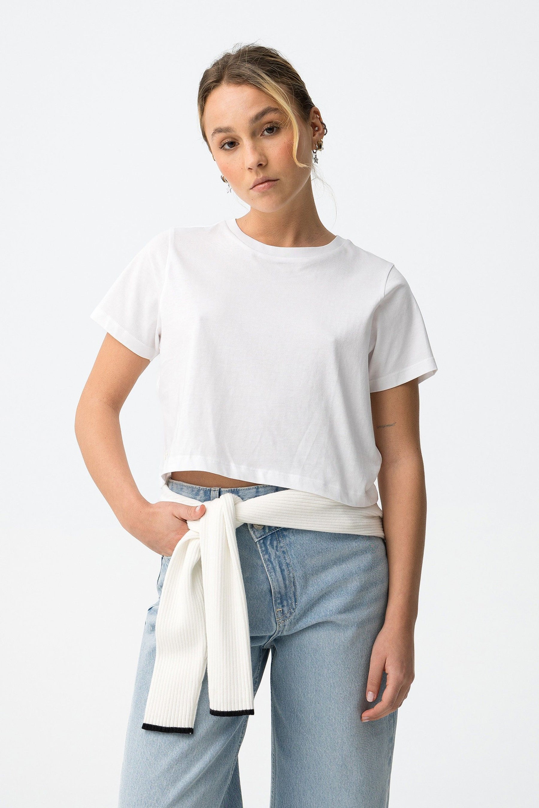 TIFFOSI ALMEIDA T-SHIRT CROPPED BIANCA DONNA SS26