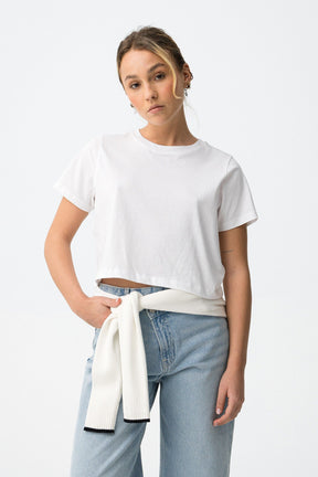 TIFFOSI ALMEIDA T-SHIRT CROPPED BIANCA DONNA SS26
