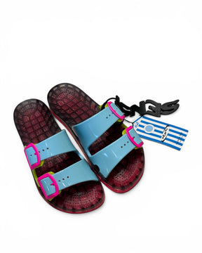 SENSI Ciabatta In Gomma COLOR Multicolor/Celeste