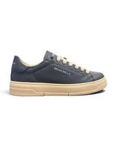 BRIAN MILLS Sneaker In Pelle Blu Suola Beige