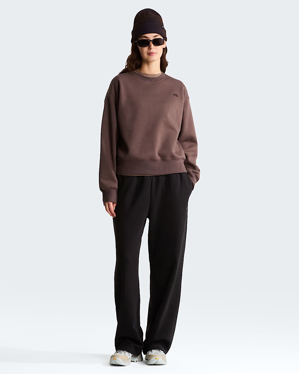 THE NORTH FACE Felpa Donna Girocollo Logo Piccolo Marrone/Nero 26/27