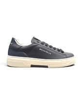 BRIAN MILLS Sneaker In Pelle Blu Con Suola Bianca