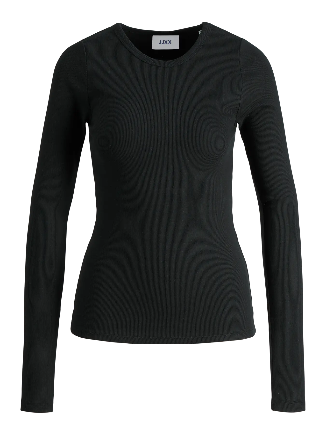 JJXX JXFREYA  MAGLIETTA A COSTINE MANICHE LUNGHE NERA DONNA
