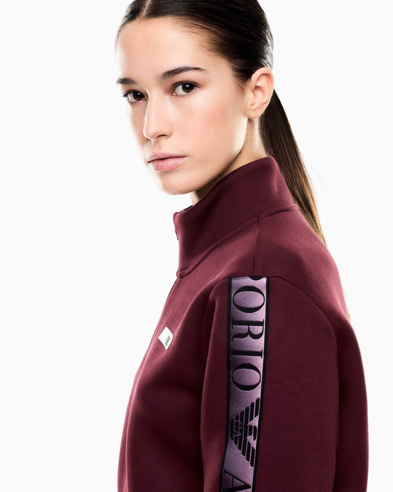 EMPORIO ARMANI DONNA TUTA DYNAMIC ATHLETE IN TESSUTO TECNICO NATURAL VENTUS7 BORDEAUX