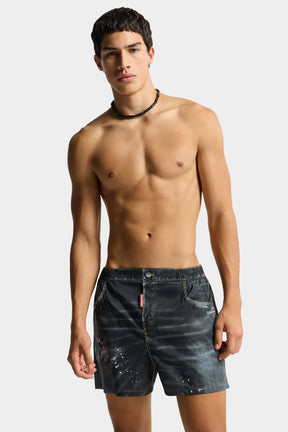 DSQUARED2 Costume Da Bagno Effetto Denim Nero
