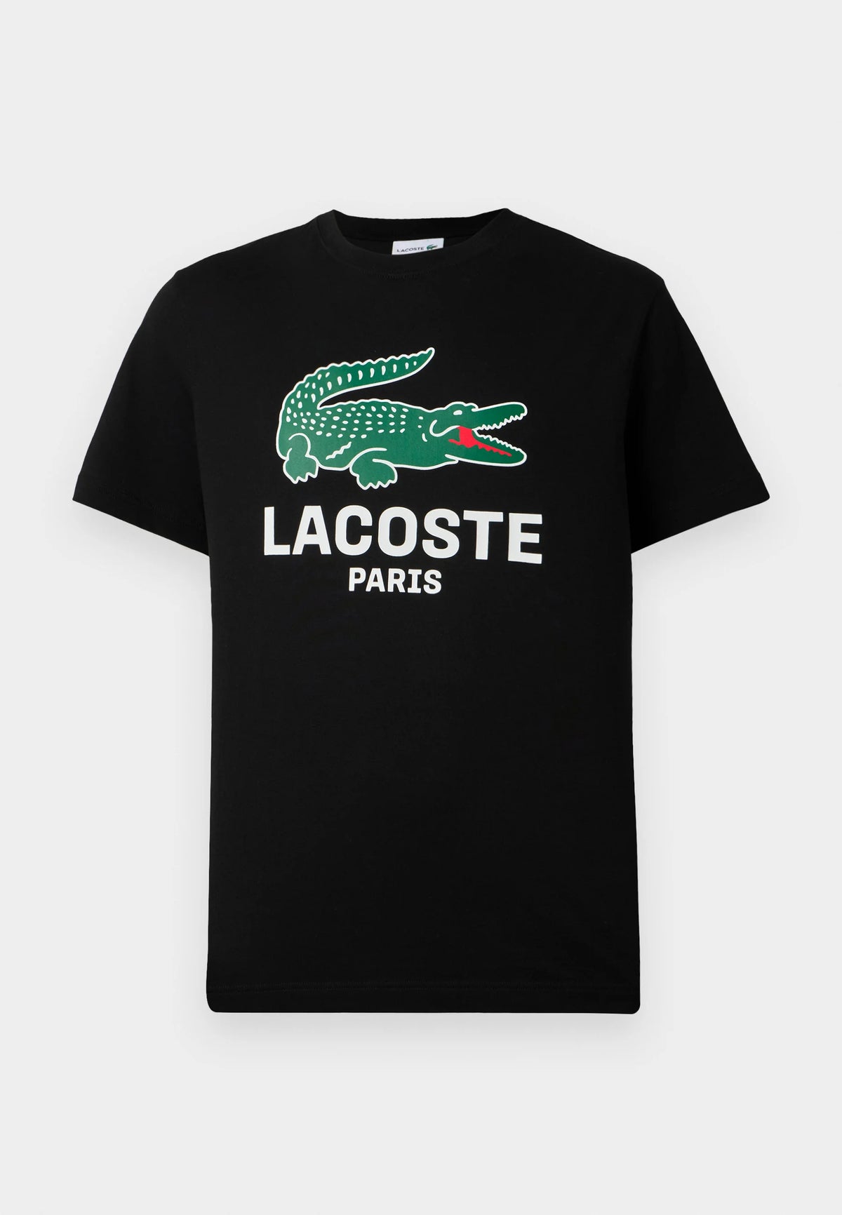 LACOSTE T-Shirt Stampa Coccodrillo Nera