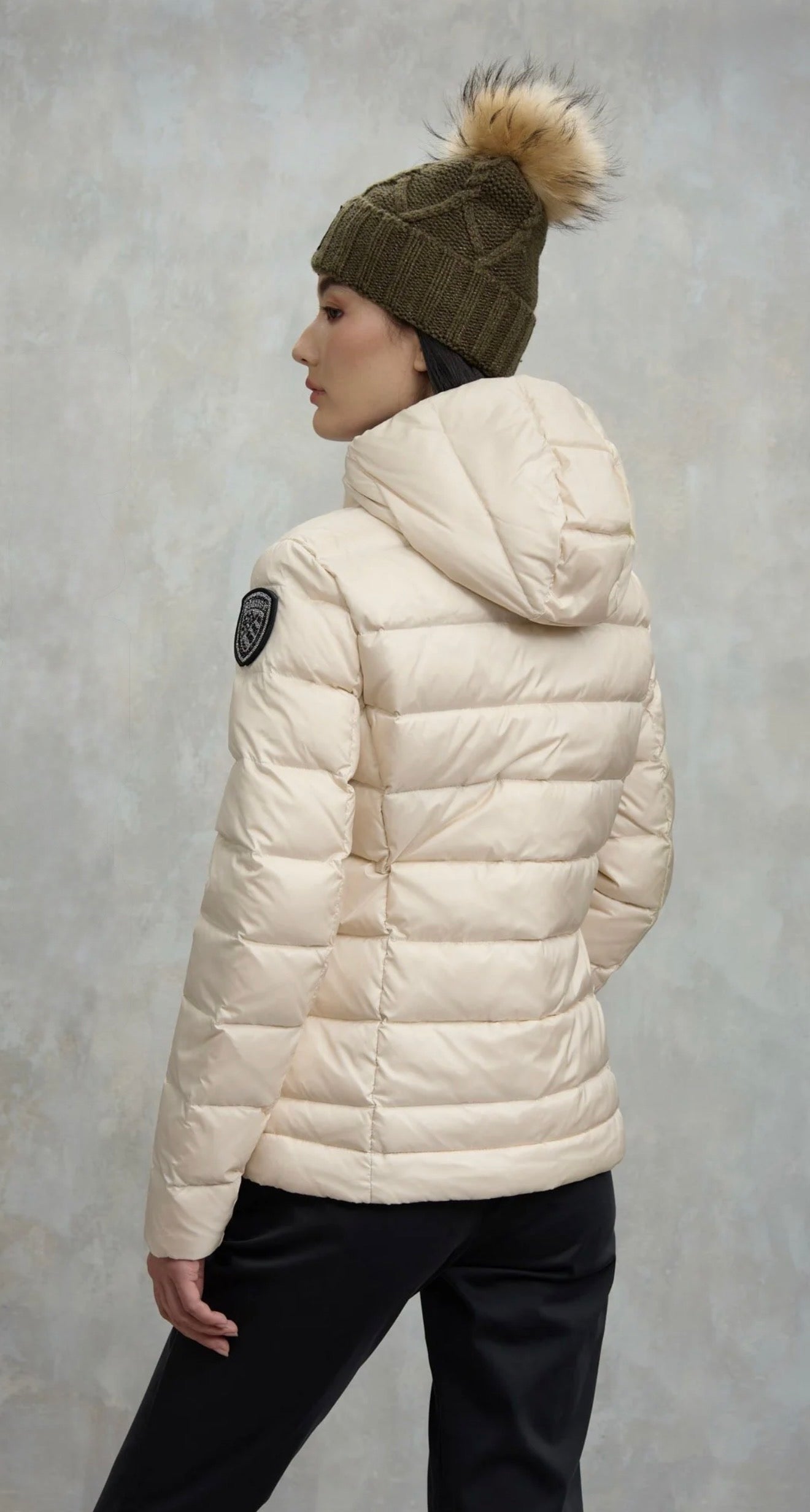 BLAUER Giubbotto Donna Piumino Invernale Fasciato Beige