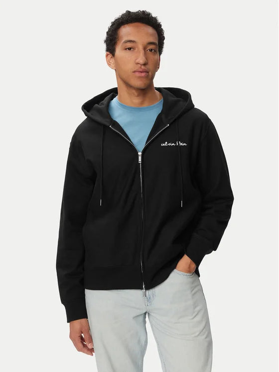 CALVIN KLEIN Felpa Con Cappuccio Nera Con Scritta FW